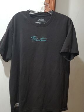 My Hero Academia Iziku Primitive Black Tee with Teal Script Logo Size L